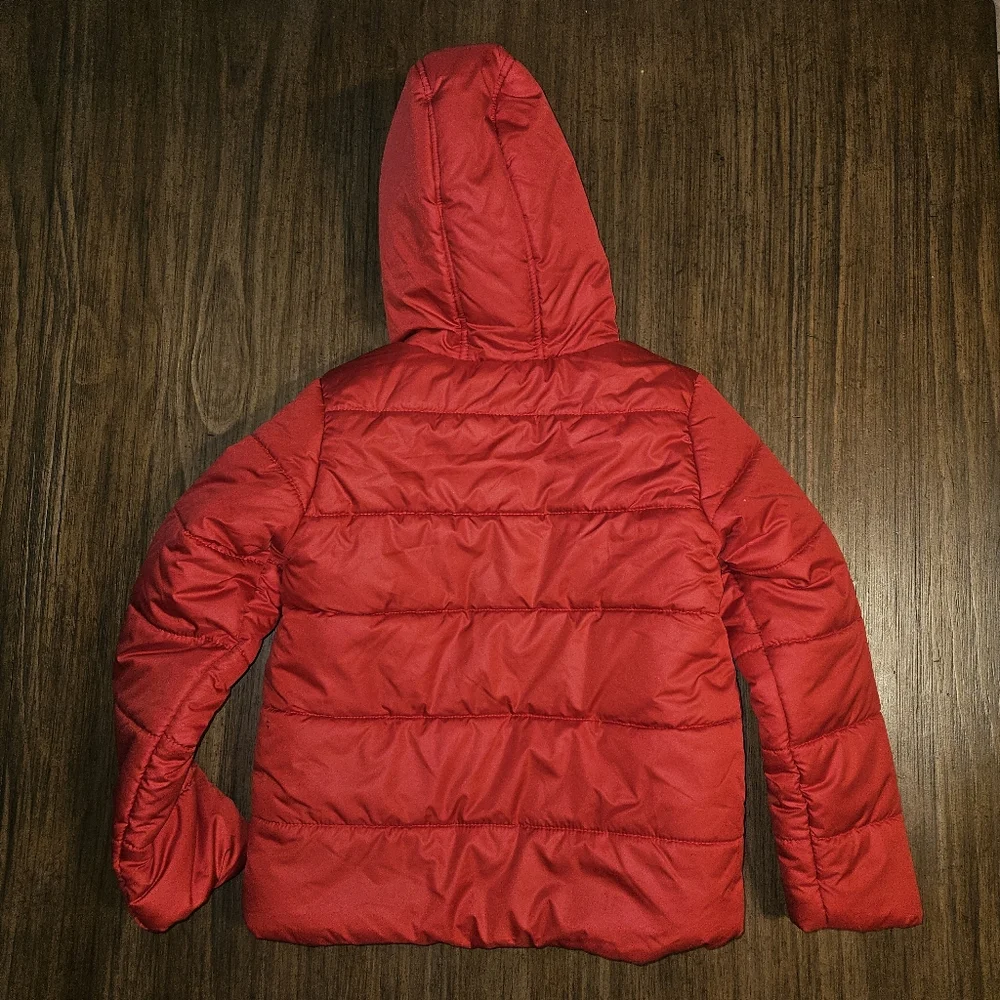 GYMBOREE COZY CUTIE RED PUFFER HOODED JACKET 10/12 NWT
